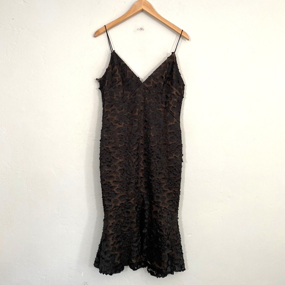 Vera Wang Black Lace Slip Dress